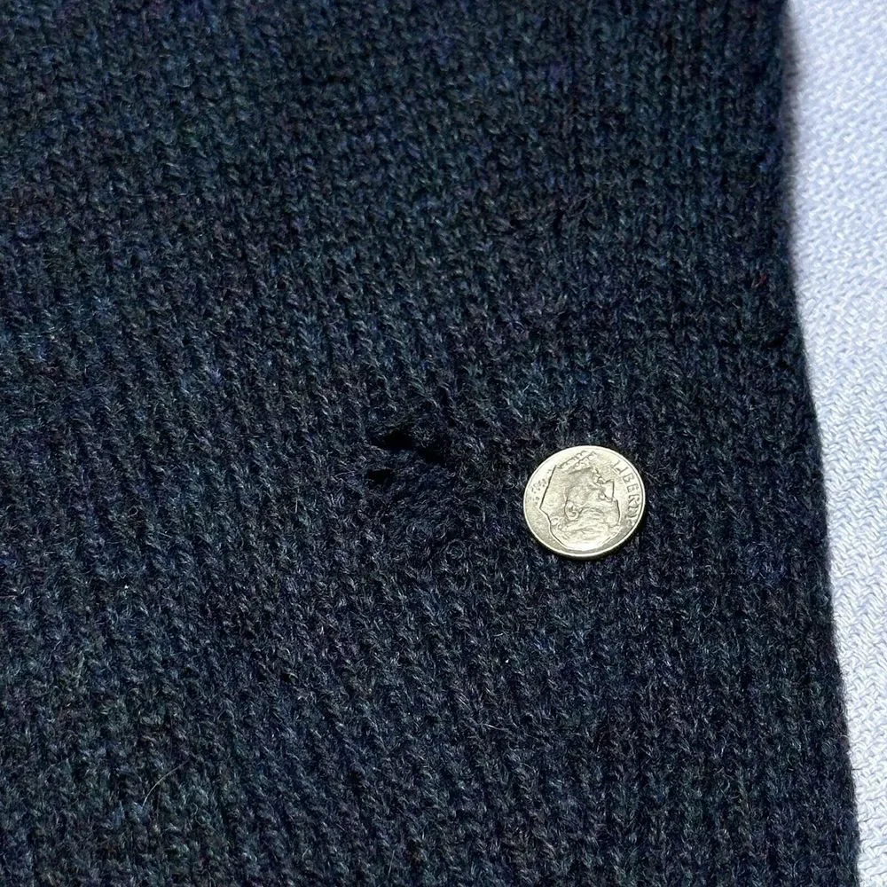 Quill's Woollen Market Wool Ireland Hand‎ Crafted Argyle Marled Sweater Size XL